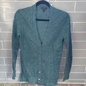 J.Crew Womens Teal Button-Up Cardigan Size XXS
